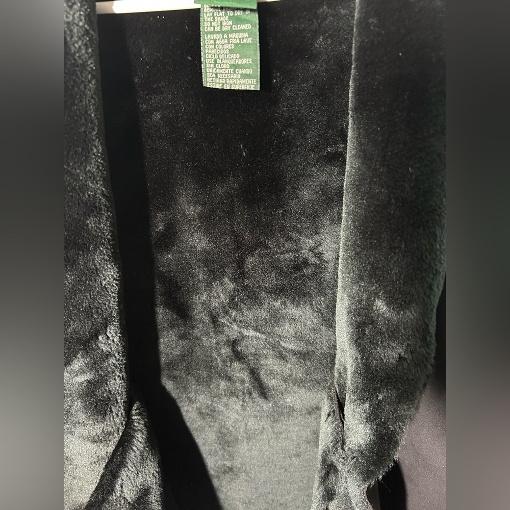 Ralph Lauren Black Label Faux Suede & Fur Collared Black Vest Size Small RL vest - Picture 9 of 11